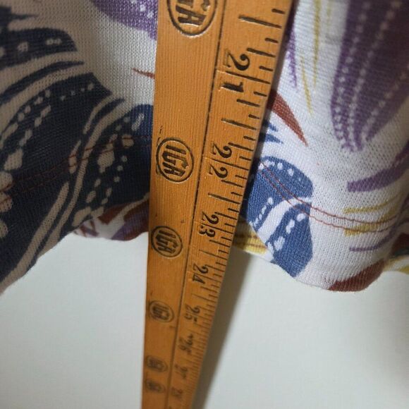 EUC FOLIAGE PRINT 100% LINEN CAP SLEEVES TOP SIZE MEDIUM WOMENS - Picture 16 of 16